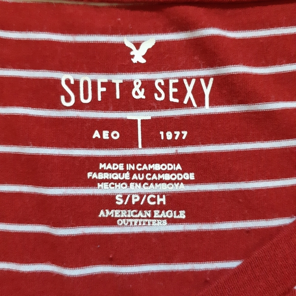 Red and White Stripped Long Sleeve Shirt - Picture 6 of 6